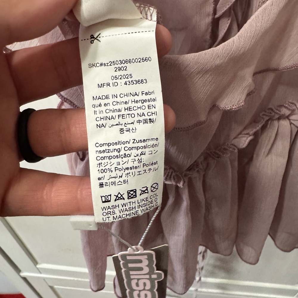 MISSGUIDED Flowy Ruffle Trim Chiffon Babydoll Peplum Sleeveless Tank Top M NWT - Picture 7 of 7